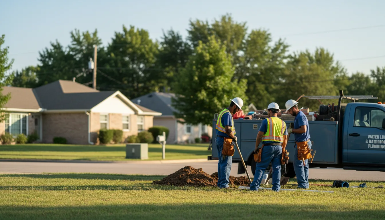 Residential water line and bathroom plumbing service in Creighton, MO